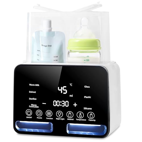 11-in-1 Flaschenwärmer Baby – Babyflaschen Wärmer & Milchwärmer mit Dampf-Sterilisator, Auftauen, Timer, Echtzeit-Temperaturanzeige & Warmhaltefunktion, Muttermilch ...