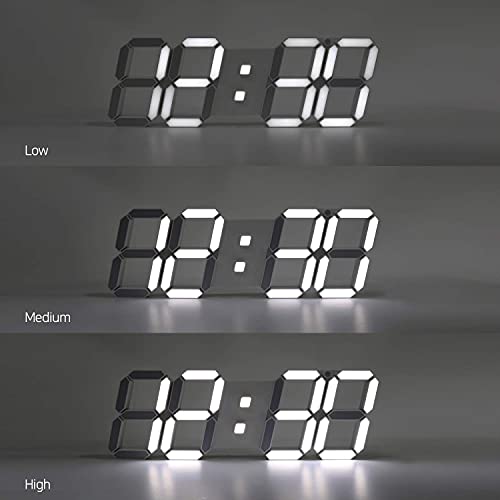 Mooas Led Clock Pure Mini White Gold & 3D Big Plus White Clock Bundle, Led Clock, Wall Clock, Desk Clock, Multi-Function Led Clock, 3D Digital Alarm Clock #TOP4