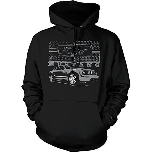 Lucky Ride MUSTANG PONY HOODIE GRILL WITH FORD CAR HOODED SWEATSHIRT