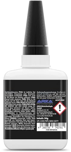 Sekundenkleber Gel für Metall extra stark – XXL 50 g Metallkleber transparent, wasserfest & hitzebeständig – Anti-Austrocknungs-Spitze – KRAFTPROTZ Kleber für Aluminium, Stahl, Kupfer, Eisen