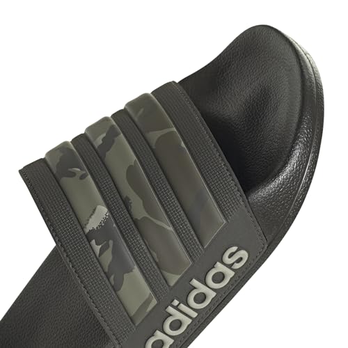 Image of adidas Unisex's Adilette Shower Sandal, Shadow Olive Putty Grey Olive Strata, 5.5 US