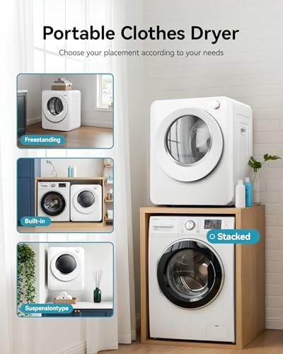 Image of Euhomy 1.5 Cu.Ft Portable Clothes Dryer 850W Compact Laundry Drying Machine