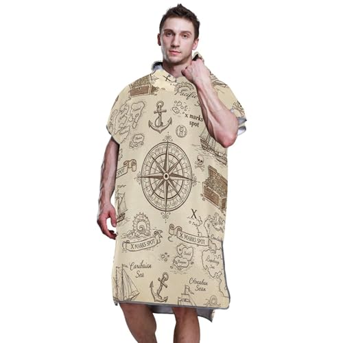 Poncho de surf absorbant avec grande capuche protectrice