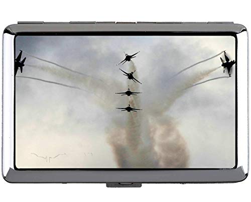 Cigarette Case King Size,Aircraft jet airplane Business Card Holder Case Storage Box