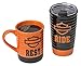 Harley-Davidson Ride & Rest Travel / Coffee Ceramic Mug Set, Black & Orange