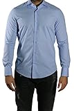 Original Umschlagmanschetten MMUGA Haifischkragen Umschlagmanschetten Hemd Slim-fit Blau XL