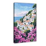 NLKQHTF Póster artístico de Costa del Sol Málaga en lienzo, decoración de dormitorio, paisaje, oficina, habitación, regalo, 20 x 30 cm