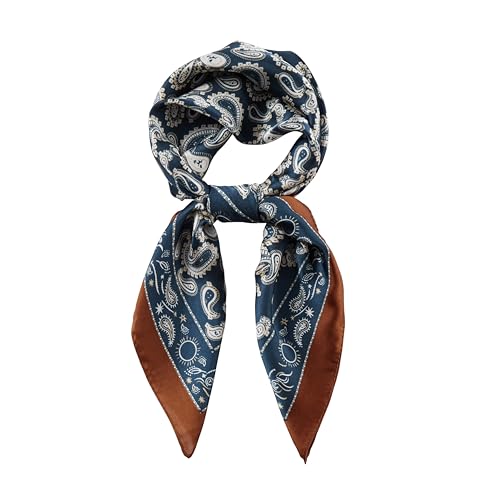 Satin Head Scarf for Women Like Silk Hair Scarf Printed Square Scarf Bandanas for Sleeping and Daily Styling 27.5