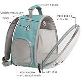 Small Animal Portable Backpack Carrier with Leather Harness and Leash Set,Space Capsule Clear Bubble Window Travel Backpack for Bearded Dragon,Guinea Pig,Rabbit,Airline Approved