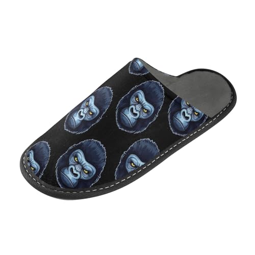 ODAWA Gorilla Head Memory Foam House Slippers Shoes for Elderly Women, Slip On House Shoes for Women Size 4-52