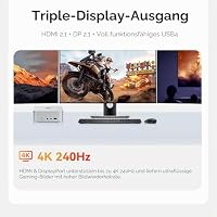Beelink SER9 Mini PC, AMD Ryzen R7 H255 (8C/16T, bis zu 4.9 GHz), 32GB LPDDR5X RAM, 1TB M.2 PCIe 4.0 SSD, 4K Triple Display, USB 4, HDMI, DP1.4, BT5.2, Wi-FI 6, RJ45 2.5G Mini Computer Windows11 Pro – Ansicht 8