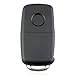 Key Fob Cover Folding Flip Keyless Entry Remote Car Key Shell Case Compatible with Volkswagen Golf Beetle Jetta Caddy Polo Scirocco Sharan Tiguan Touran Transporter Up 3 Buttons 1PC