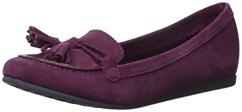 Crocs Women's Lina Suede Slip-On Loafer, Plum, 9 M US