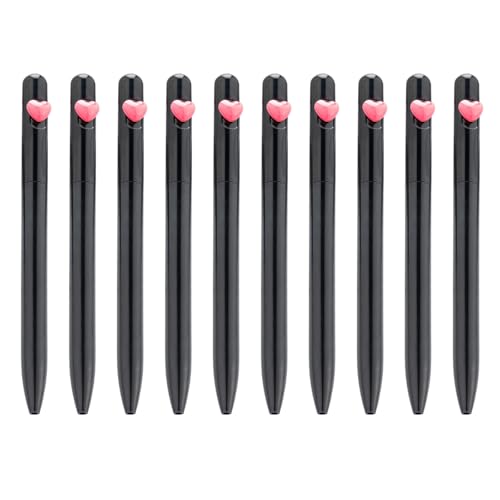 10 Uds. Bolígrafo De Corazón Amor Papelería 1 0mm Tintas Negras Escritura Suave Para Estudiantes Bolígrafo Corazón Amor Escritura Suave Para Profesores