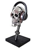  Kopfhörerhalter Kopfhörerständer Helmhalter Headsethalter Helm Kopfhörer Deko Kopf stehend für Tische Totenkopf industrie design retro pipes