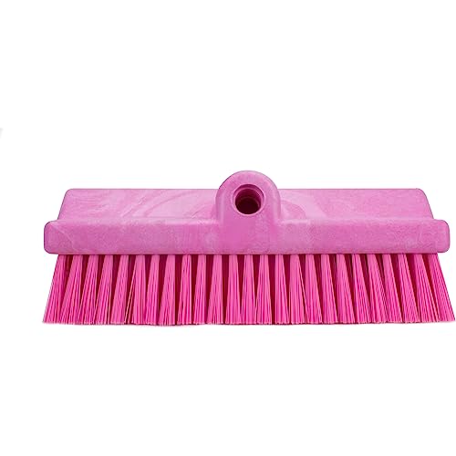Image of SPARTA 40423EC26 Plastic Floor Scrub Brush, Wall Brush, Equipment Brush With Nonabsorbent Bristles For Industrial Kitchens, Hospitals, Commercial Cleaning, 10 Inches, Pink, (Pack of 2)