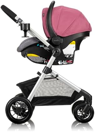 Evenflo Pivot Modular Travel System with LiteMax Preemie and Infant Car Seat (Dusty Rose Pink) - 1