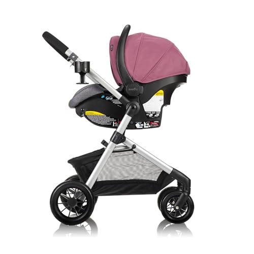Evenflo Pivot Modular Travel System with LiteMax Preemie and Infant Car Seat (Dusty Rose Pink)