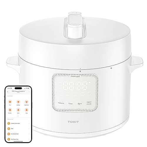TOKIT Autocuiseur 5 L, Cuiseur À Riz, Multicuiseur, Autocuiseur Électrique Avec 14 Programmes De Cuisson, Mijoteuse, Commande Intelligente, Cuve Antiadhésive