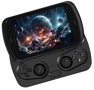 Anbernic RG Slide Retro Handheld Game Console , 4.7-inch LTPS in-Cell Screen Capacitive Joystick Android 13 System Support AI Assistant 5G WiFi Bluetooth 5.0 NO Game Card(Black)