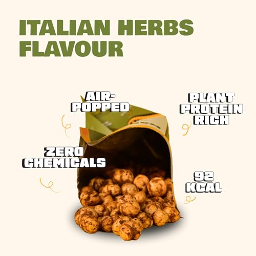 Image of Snacc Italian Makhana, Spicy Roasted Fox Nuts, Protein Rich, Gluten Free, MSG Free, Zero Trans Fat, Zero Sugar, Low Calorie 60 g (Pack of 2, ITALIAN)