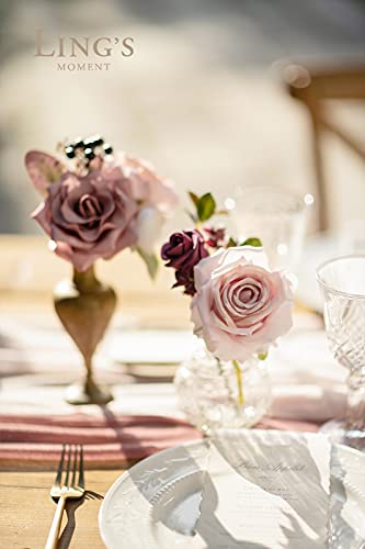 Ling's Moment French Dusty Rose Artificial Wedding Flowers Combo For Wedding Bouquets Centerpieces Flower Arrangements Decorations (Dusty Rose Mauve) #TOP3