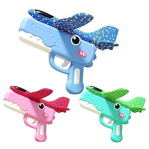 Juguete Lanzador De Avión De Dinosaurio De 3 Piezas, Lanzador De Avión De Espuma De 8 Pulgadas, Planeador De Espuma, Regalo De Cumpleaños para Niños, Niñas, Niños, Cumpleaños, Escuela, Patio