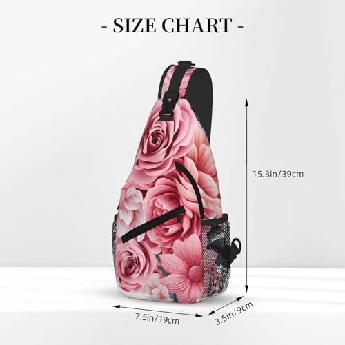 Mochila bandolera cruzada unisex estilo floral miniatura 3