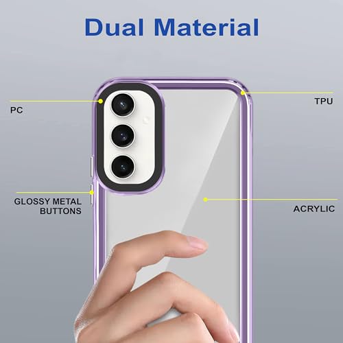 Image of Zapcase Back Case Cover for Samsung Galaxy A14 5G | Compatible for Samsung A14 5G Back Cover | Case Cover with Camera Protection | (TPU + PC | Translucent Purple)