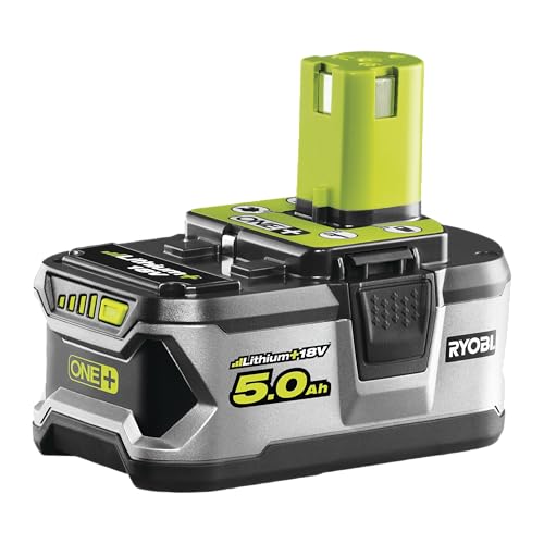 Ryobi - Batterie 18 Volts ONE+ 5,0 Ah Lithium-Ion - Compatible avec Tous les Outils 18V ONE+ et 100% Rétro-Compatible - Grande Autonomie et Performance - RB18L50