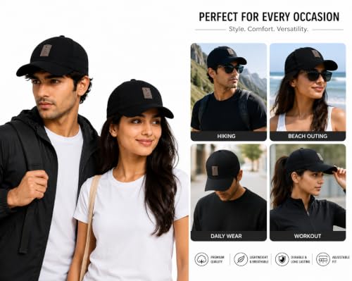 Image of Classic Baseball Cap for Men, Women, Boys & Girls | Adjustable Cotton Sports Cap | Lightweight Casual Hat for Running, Gym, Travel, Outdoor & Everyday Wear Multicolor