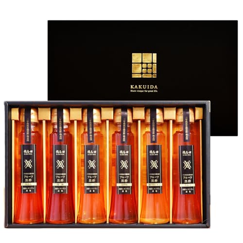 【特別な健康 ギフト 】 生フルーツ 黒酢 6本 詰め合わせ グルメ ギフト ちょっとしたプレゼント 無添加 国産 リンゴ酢 りんご酢 純リンゴ酢 フルーツビネガー 果実酢 ドリンク 酢 す お酢 お酢ドリンク 贈り物 プチギフト プレゼントボックス 福山黒酢 桷志田の商品画像（Amazon）