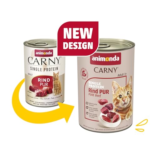 animonda Carny Katzen Nassfutter Single Protein Mix Pur (6 x 400g), Katzenfutter mit nur einer Proteinquelle, Futter für ausgewachsene Katzen