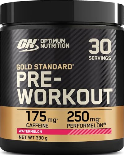 Optimum Nutrition Gold Standard Pre-Entreno en Polvo, Bebida Energética Sabor Sandía, 330g, 30 Servicios
