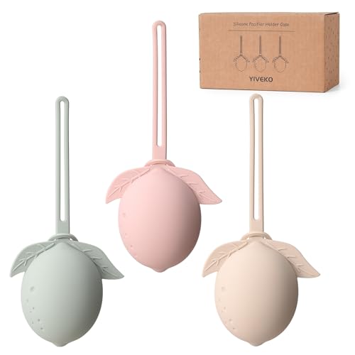 Silicone Pacifier Holder Case Binky Holder Silicone Baby Silicone Pacifier Case for Boys Girls Portable Silicone Pacifier Storage Case Silicone Pacifier Pouch for Newborns 3 Pack-Ivory+Sage+Blush