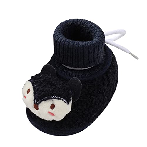sfdgfhyf Little Boys Comfortable Shoes Baby Girls Boys Warm Shoes Soft Booties Snow Comfortable Boots Infant (Black, 9-12Months)