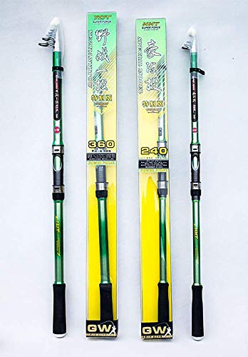 LLDKA Los Espacios en Blanco para Viajes de Agua Dulce de la Pesca de Giro Velocidad de Colada bajo de cañas de Pescar, portátil, fácil,Barerod,2.4m