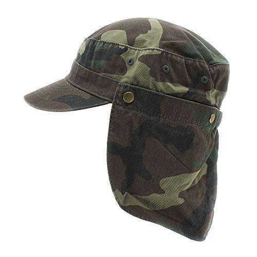 Image of The Vintage Year Heavy Stitching Washed Cotton Cadet Hat - Durable Military Baseball Cap for Men & Women, Outdoor Casual Wear