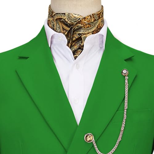 Image of Men's 2 Piece Suit with Metal Clasp Slim Fit Suit Stylish Business Pants Casual Wedding Grooms Tuxedo Suit