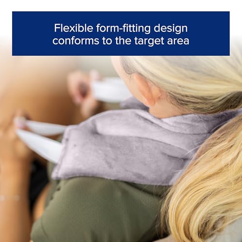 Image of Bed Buddy Hot and Cold Neck Wrap, Microwavable Heating Pad & Cold Pack for Neck, Sore Muscles - Moist Heat Therapy Wrap, Grey, Unscented