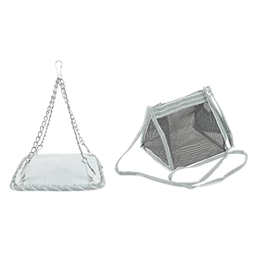 HEMOTON 2Pcs Pet Carrier Sling Bag Breathable Hamster Chinchilla Outdoor Bag with Comfortable Hammock for Travel Hiking Shopping Cycling Durable Convenient Design