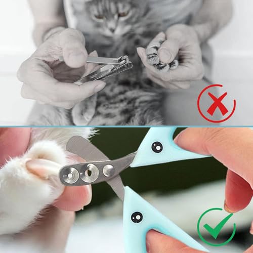 Krallenschere Katzen Schere für Anfänger toll geeignet,Nagelknipser für Katzen,Krallenschere Katzen mit Schutz,Sicherheits Edelstahl Katzennagelschneider für Kleine Hunde Welpen Katzen Mit Datei