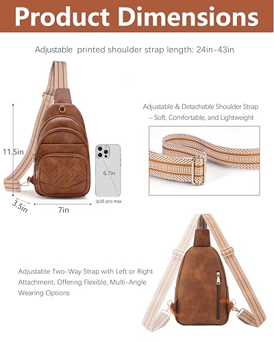 Image of Anti Theft Crossbody Bags for Women,RFID Sling Bag Travel Purse | 5 Compartments,8 RFID Slots,Hidden Pocket,Adjustable Strap,Vegan Leather