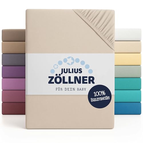 Julius Zöllner Jersey Spannbettlaken für Wiegen 90x40cm und Stubenwagen 100% Baumwolle Standard 100 by Oeko-TEX Shell (1er Pack)