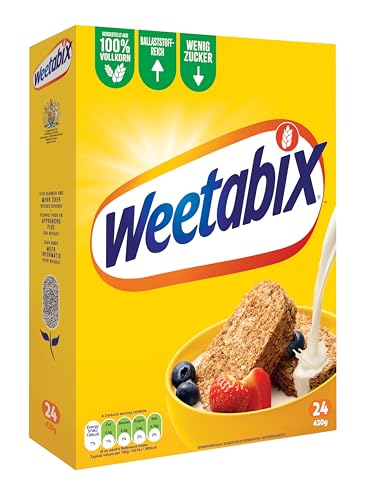 Weetabix Original Vollkorn Frühstückscerealien 14 x 430 g Vollkornfrühstück aus Großbritannien Gesunde Cerealien mit vielen Ballaststoffen und Vitaminen Nutri-Score A