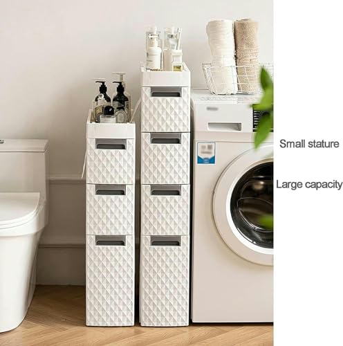 Mobiletto Alto da Bagno Bianco da Pavimento, salvaspazio, angolare, per Cucina, Soggiorno e Camera da Letto, Elegante e Funzionale, con Ampio Spazio di archiviazione.