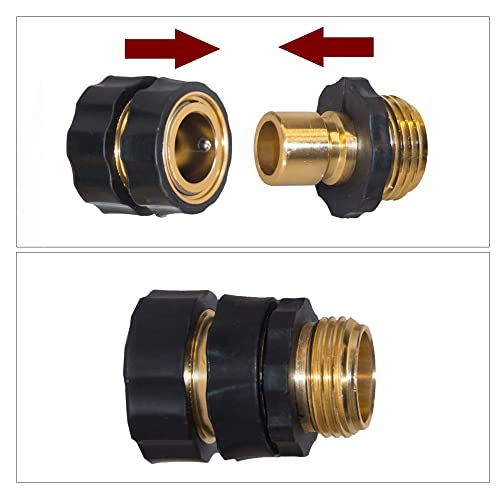 Hourleey Garden Hose Quick Connect, 3/4 Inch Male And Female Garden Hose Fitting Quick Connector (8 Sets) #TOP2
