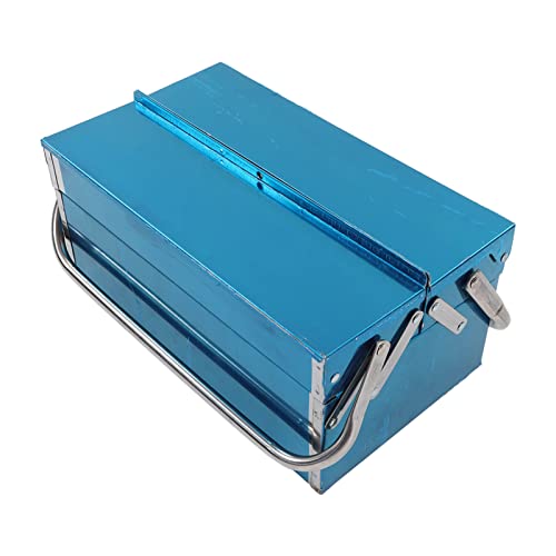 Qukaim Cantilever Tool Storage Box 2 Layer 3 Tray Tool Storage Box, Stainl Steel Cantilever Toolbox with Handle, Folding Design, 350 Type, Portable Tool Organizer