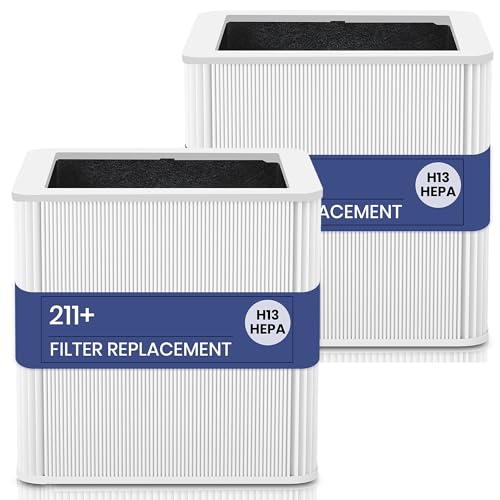 Image of 2 Pack 211+ Filter Replacement Compatible with Blue Pure 211+ and 211+ Auto Air Purifier, 2-Stage Filtration System of H13 True HEPA Filter and Activated Carbon Filter
