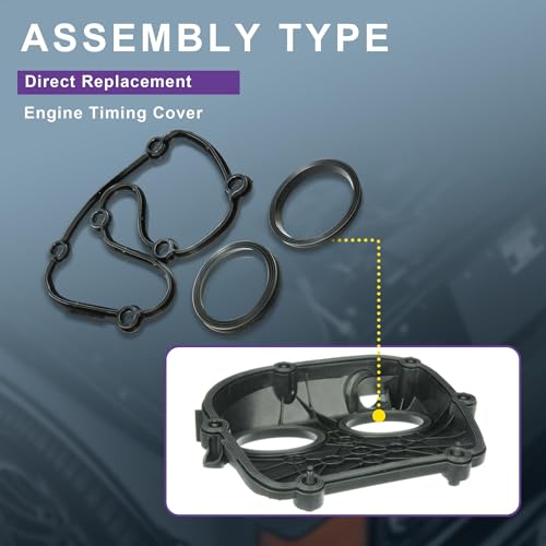 Image of Timing Chain Cover Gasket 06L103483A 06L103583A Replacement for VW Golf Passat Tiguan Polo Scirocco Touran Arteon Audi A4 A5 TT Q3 Q5 Q7 Porsche Macan 95B Skoda Seat 95810348300